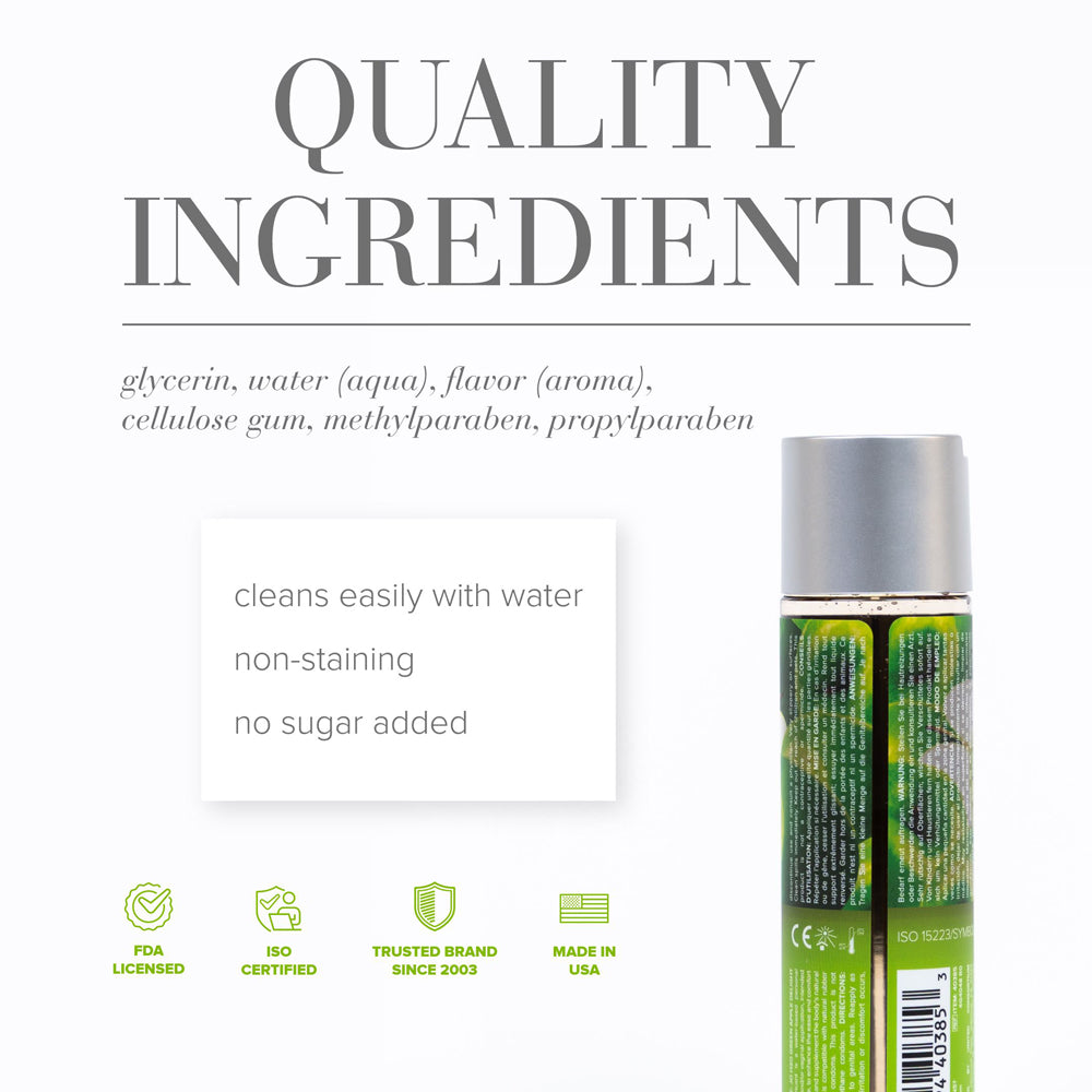 JO H2O Green Apple Delight Flavored Water-Based Lubricant 4 oz - Clear