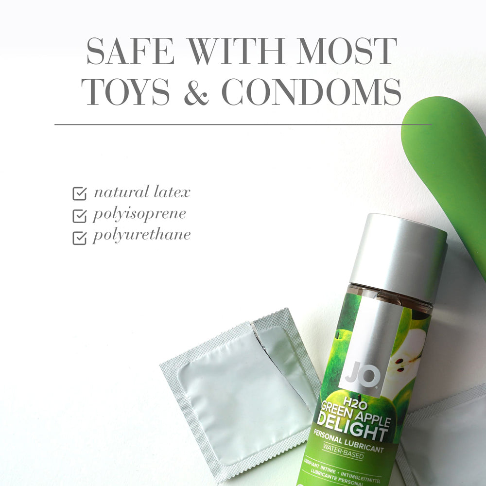 JO H2O Green Apple Delight Flavored Water-Based Lubricant 4 oz - Clear