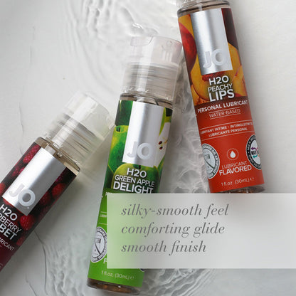 JO H2O Green Apple Delight Flavored Water-Based Lubricant 4 oz - Clear