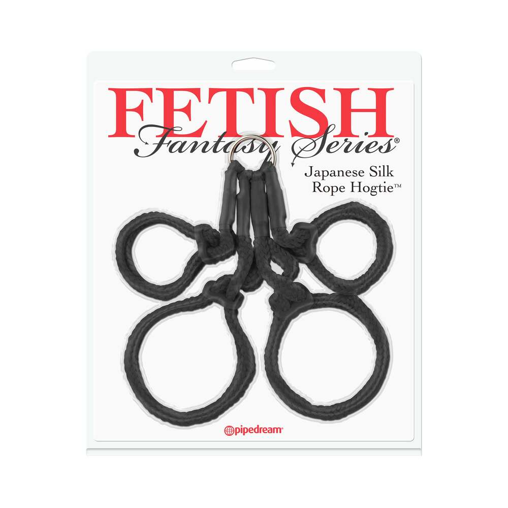 Pipedream Fetish Fantasy Series Japanese Silk Rope Hogtie - Black