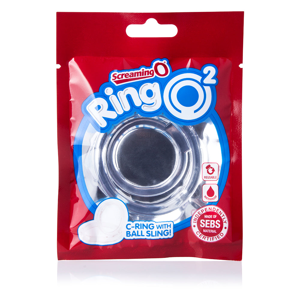 Screaming O RingO 2 Double Erection Ring with Testicle Support - Clear