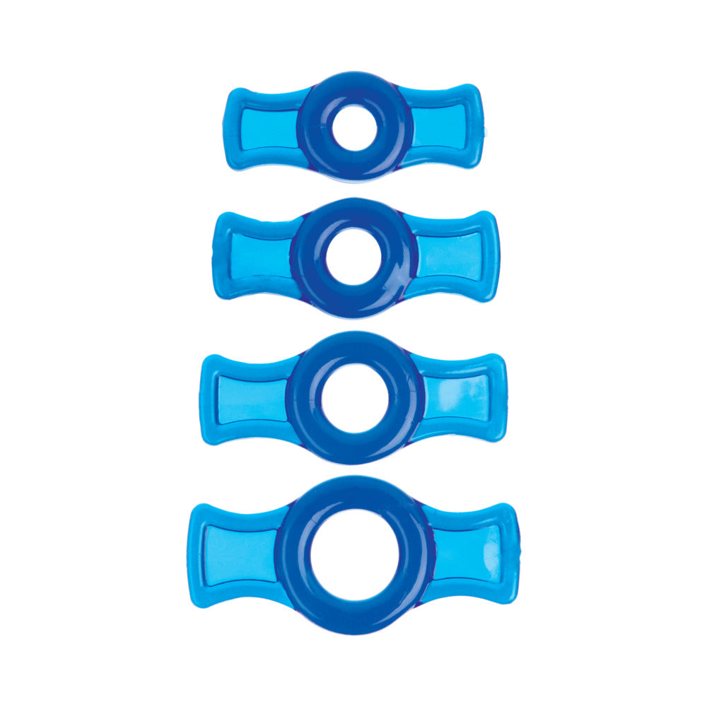 TitanMen Cock Ring Set – 4 Flexible Rings – Blue