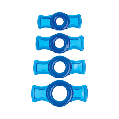 TitanMen Cock Ring Set – 4 Flexible Rings – Blue