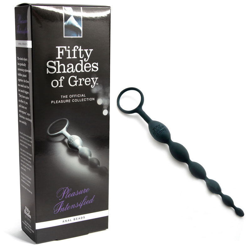 Fifty Shades of Grey Pleasure Intensified Silicone Anal Beads – Black