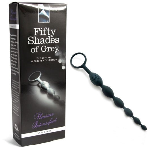 Fifty Shades of Grey Pleasure Intensified Silicone Anal Beads – Black