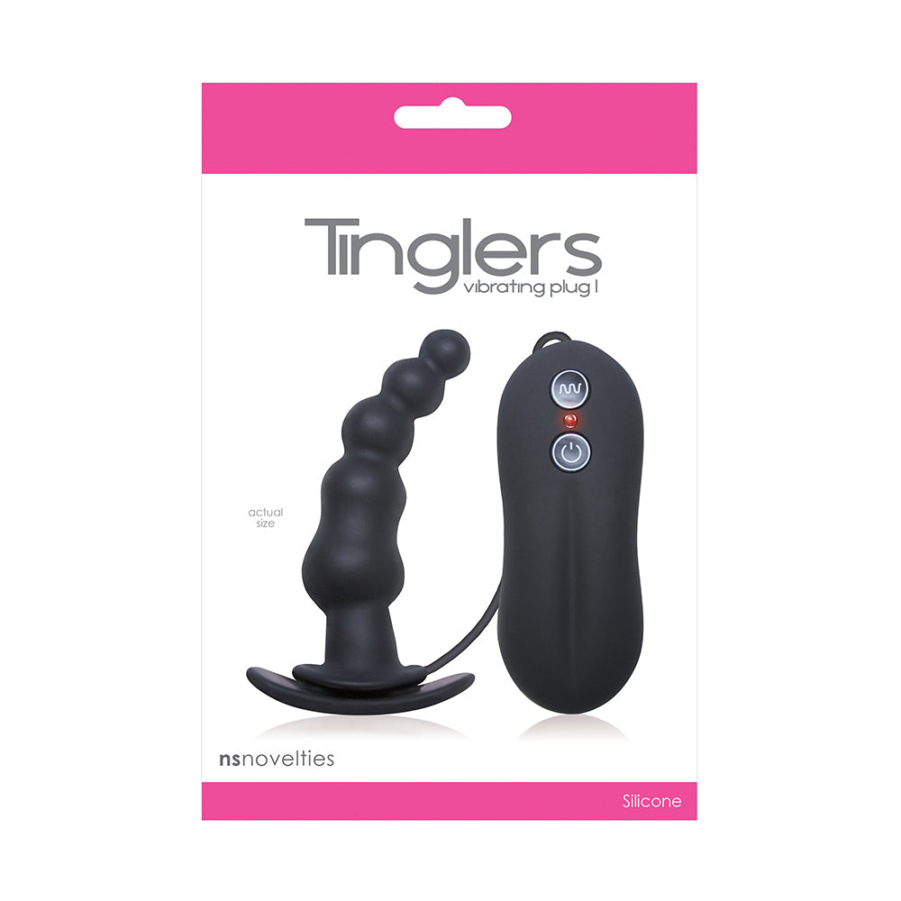 NS Novelties Tinglers Vibrating Plug – Black – Silicone with Intense Vibration