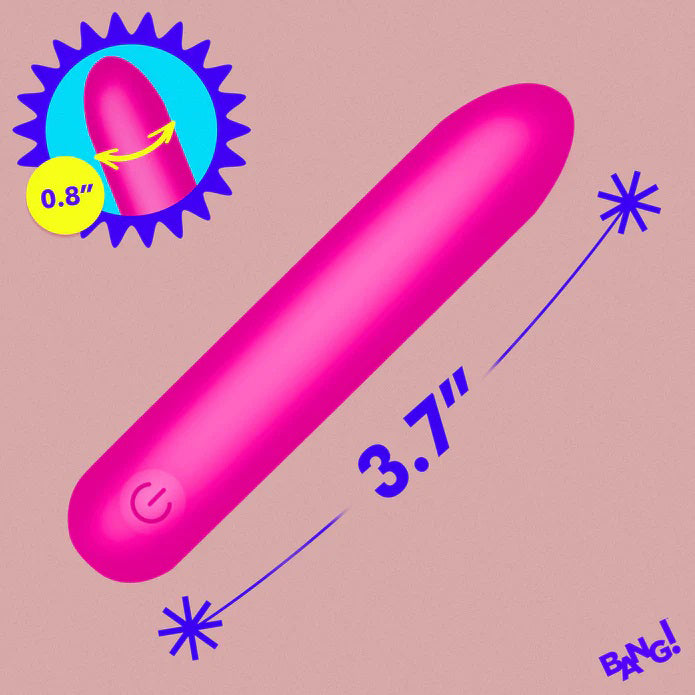 XR Brands Tapered Flexible Silicone Bullet - Pink - Rechargeable and Waterproof