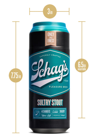 Schag's Sultry Stout Stroker – Self-Lubricating with Ribbed Chambers – Frosted