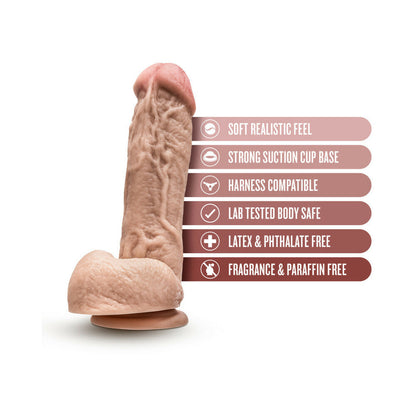 Blush Hung Rider Trigger Dildo with Balls – Beige, 8.5 inches