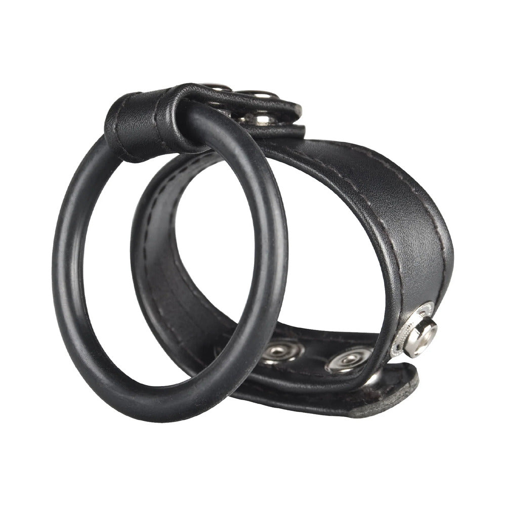 Blue Line C&B Gear Dual Stamina Ring - Black - Enhances Girth and Provides Stimulation