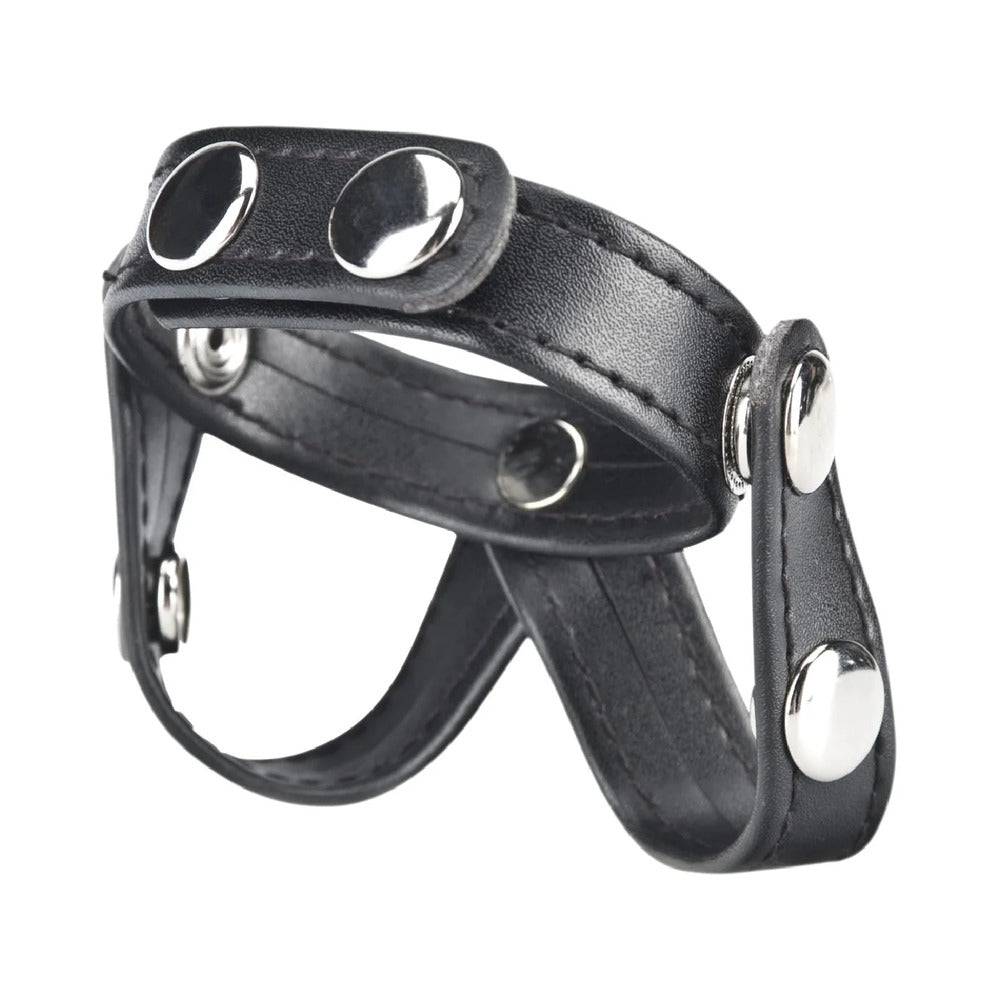 Blue Line C&B Gear V-Style Cock Ring with Ball Divider - Black