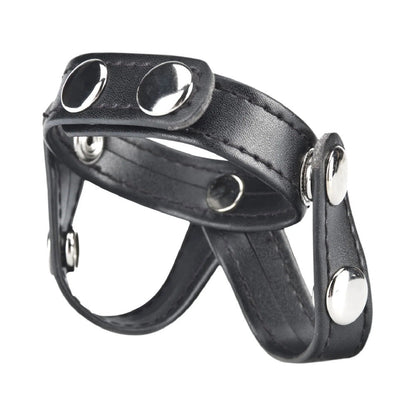 Blue Line C&B Gear V-Style Cock Ring with Ball Divider - Black