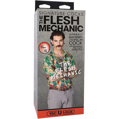 Doc Johnson Signature Cocks Flesh Mechanic 7.5" Cock with Removable Vac-U-Lock Suction Cup - Vanilla