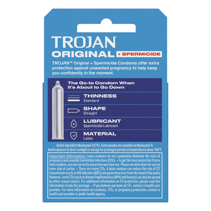 Trojan ENZ Armor Spermicidal Lubricated Condoms - 3 Pack - Latex