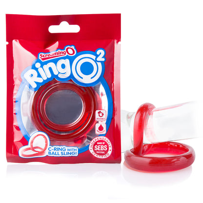 Screaming O RingO 2 Double Erection Ring with Testicle Support – Red