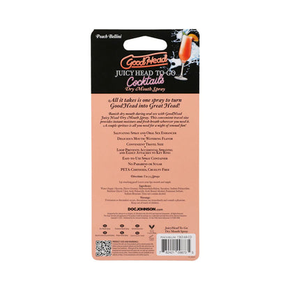 Goodhead Juicy Head Cocktails Dry Mouth Spray – Peach Bellini Flavor
