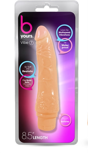 Blush Cock Vibe #7 - Realistic Vibrator with Multi-Speed Functionality - Beige