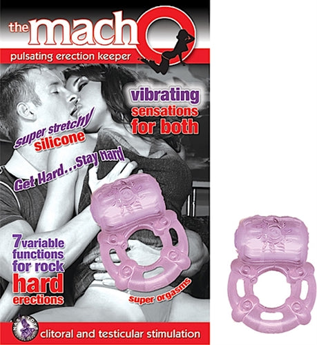 Nasstoys Macho Pulsating Erection Keeper – Purple Silicone Cock Ring