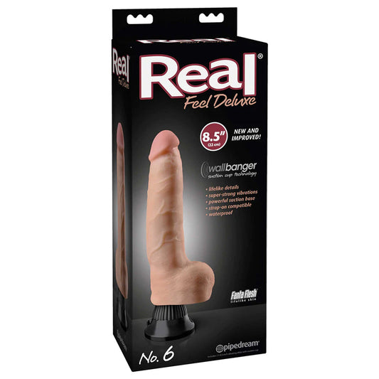 Pipedream Real Feel Deluxe No. 6 Realistic Vibrating Dildo with Suction Cup – Beige