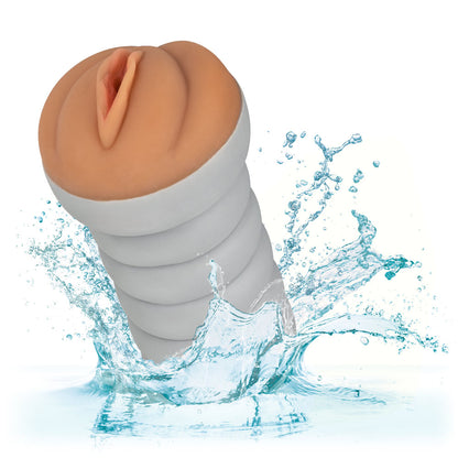 CalExotics Ribbed Gripper Tight Pussy Grip – Life-like Masturbator – Brown