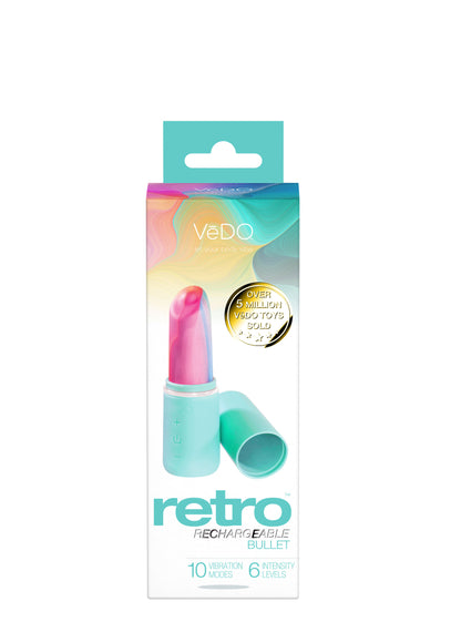 VeDO Retro Rechargeable Bullet – Turquoise – Multi-Function Vibrator