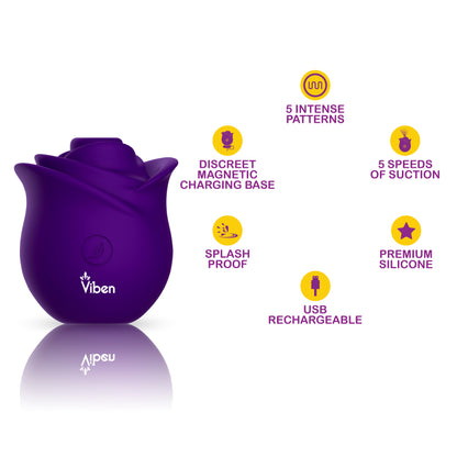 Viben Zen Rose Handheld Nipple and Clitoral Stimulator – Purple