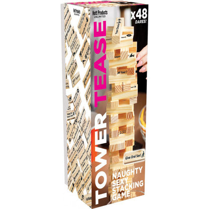 Hott Products Tower Tease Naughty Stacking Game - 48 Dares - Beige