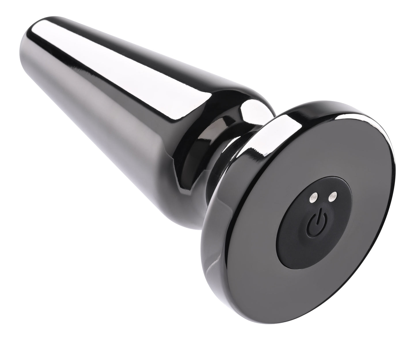 Evolved Novelties Advanced Metal Plug – Vibrating Plug with Suction Cup – Black Chrome