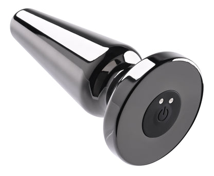 Evolved Novelties Advanced Metal Plug – Vibrating Plug with Suction Cup – Black Chrome