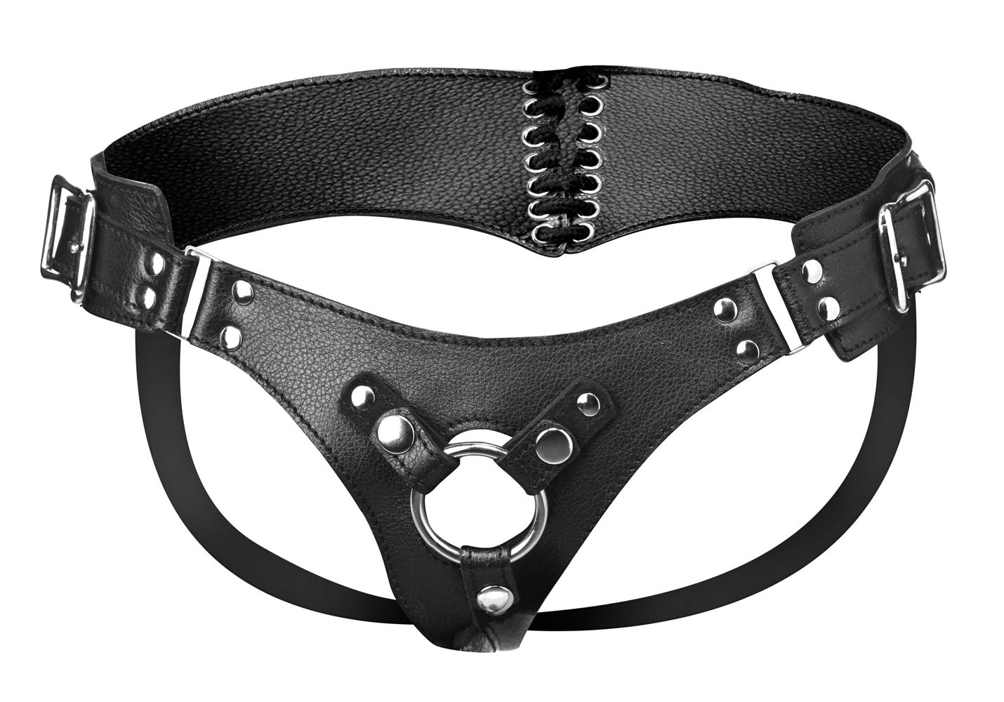 XR Brands Bodice Corset Style Strap-on Harness – Adjustable, Vegan-Friendly, Black