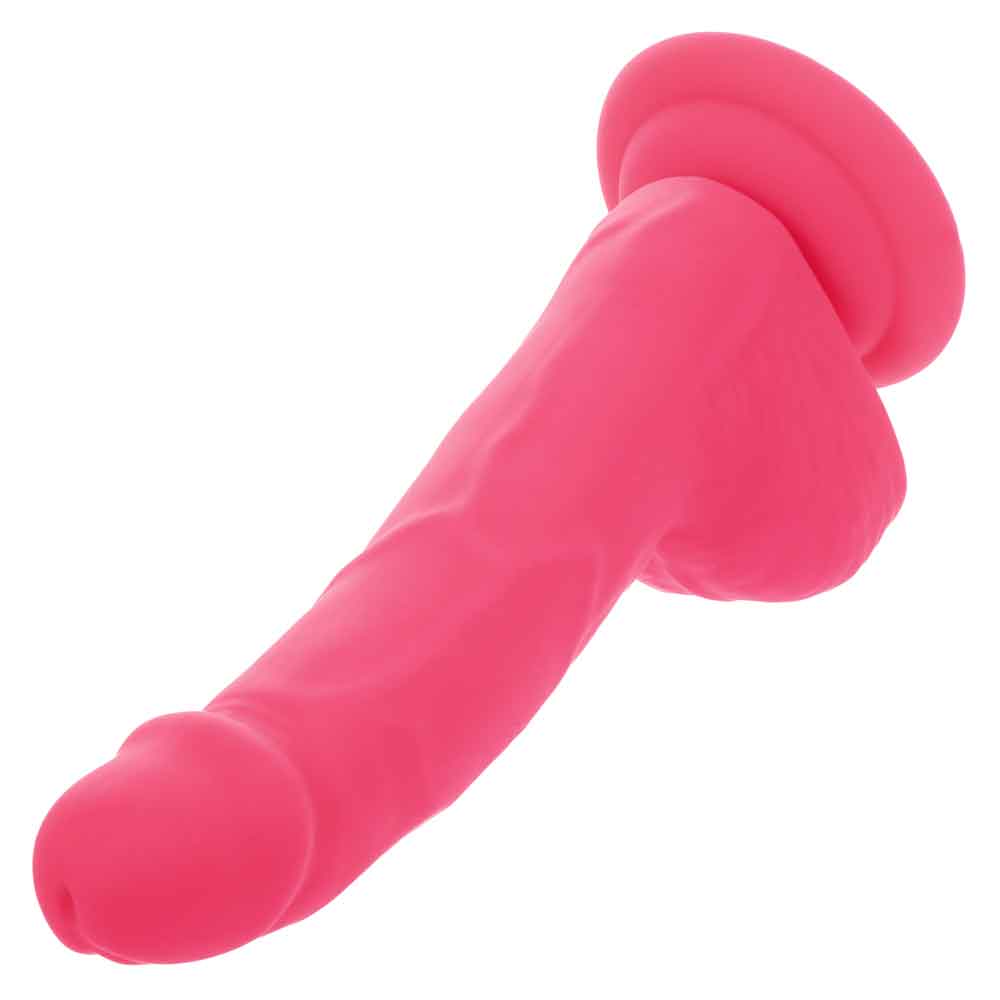 CalExotics Neon Silicone Studs 6 Inch - Pink - Waterproof with Suction Cup Base