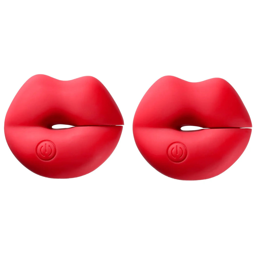Cloud 9 Naughty Nips Vibrating Nipple Clamps - Red - Adjustable Pressure
