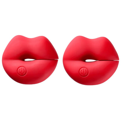 Cloud 9 Naughty Nips Vibrating Nipple Clamps - Red - Adjustable Pressure