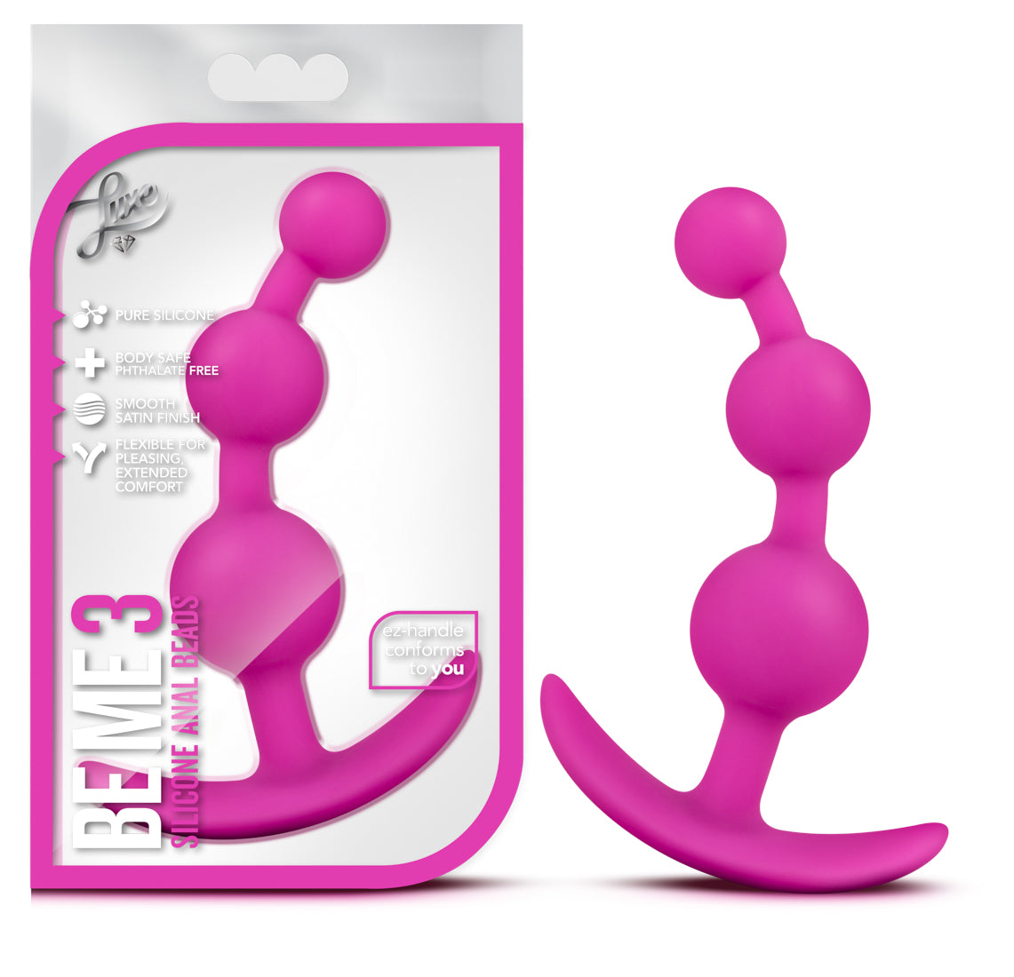 Blush Luxe Be Me 3 Anal Toy - Flexible Design - Fuchsia