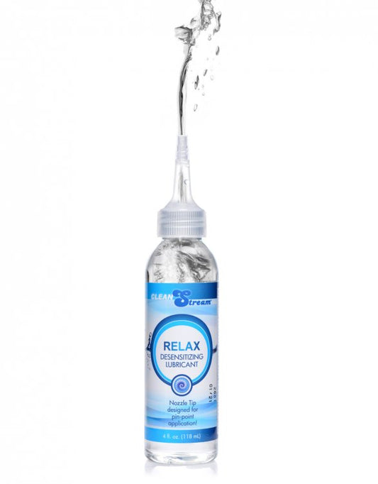 XR Brands Relax Desensitizing Lubricant with Nozzle Tip – 4 Oz