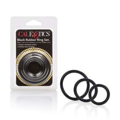CalExotics Rubber Ring 3 Piece Set - Black Adornment Rings