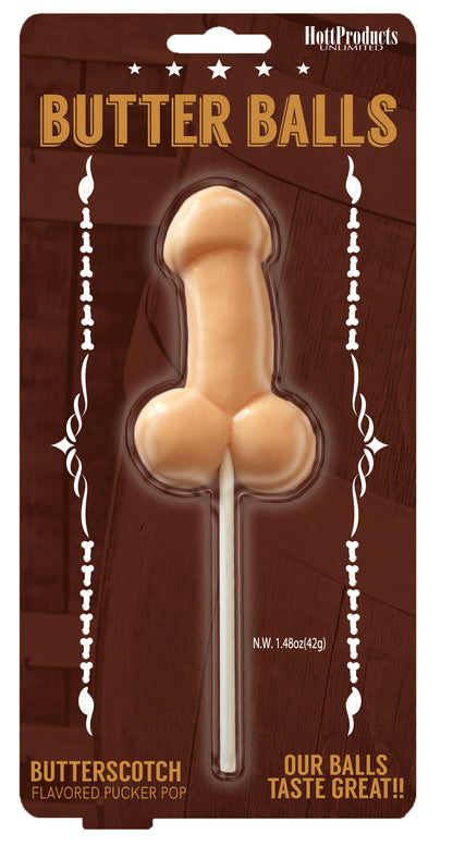 Hott Products Butter Balls Butterscotch Flavored Pecker Pops - Beige Candy Treat