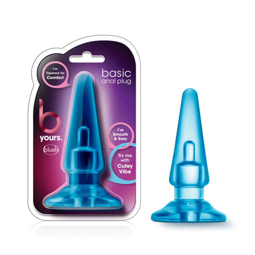 Blush Novelties Basic Anal Plug – Tapered Design – Blue