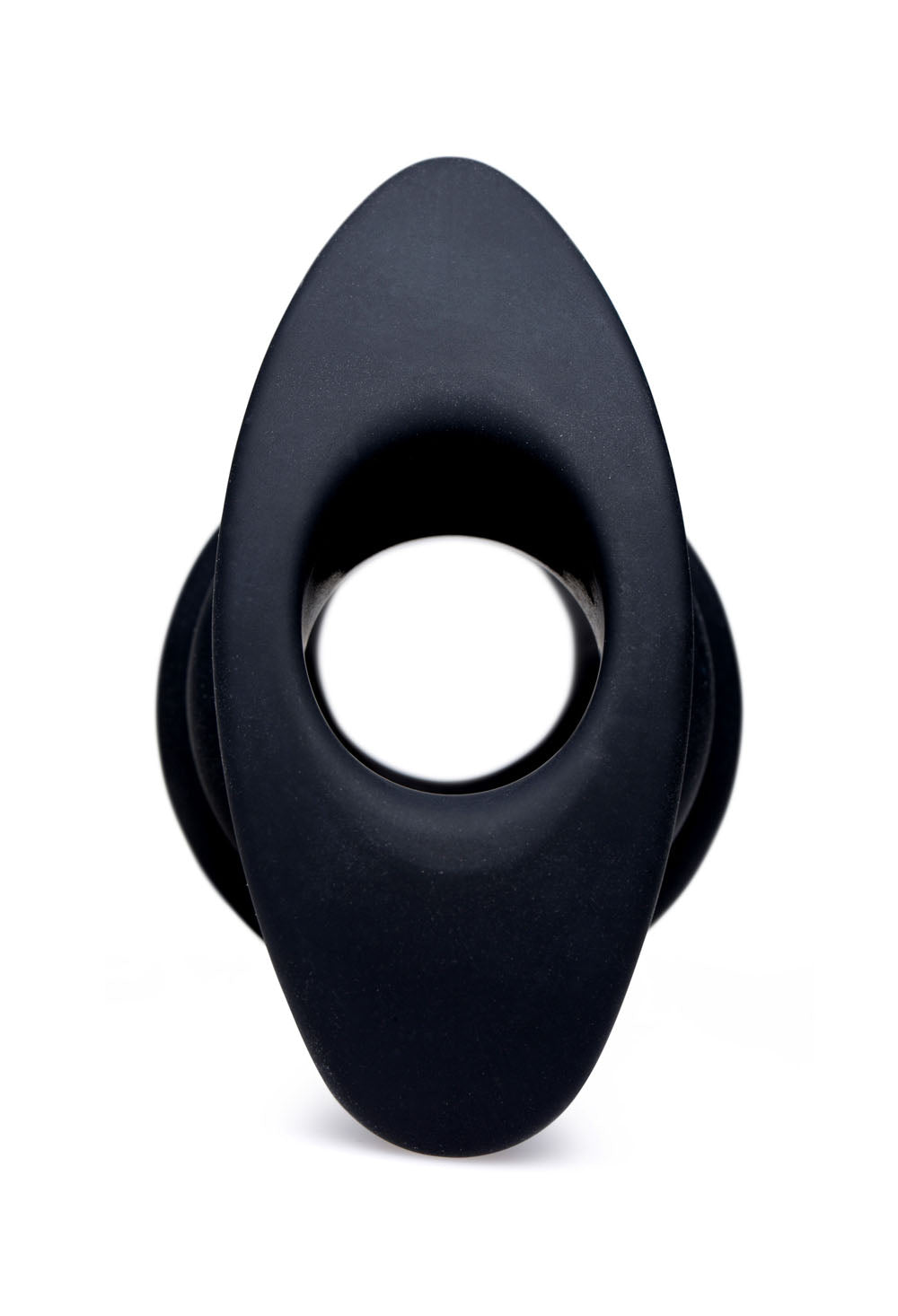 Hive Ass Tunnel Silicone Ribbed Hollow Anal Plug - Medium - Black