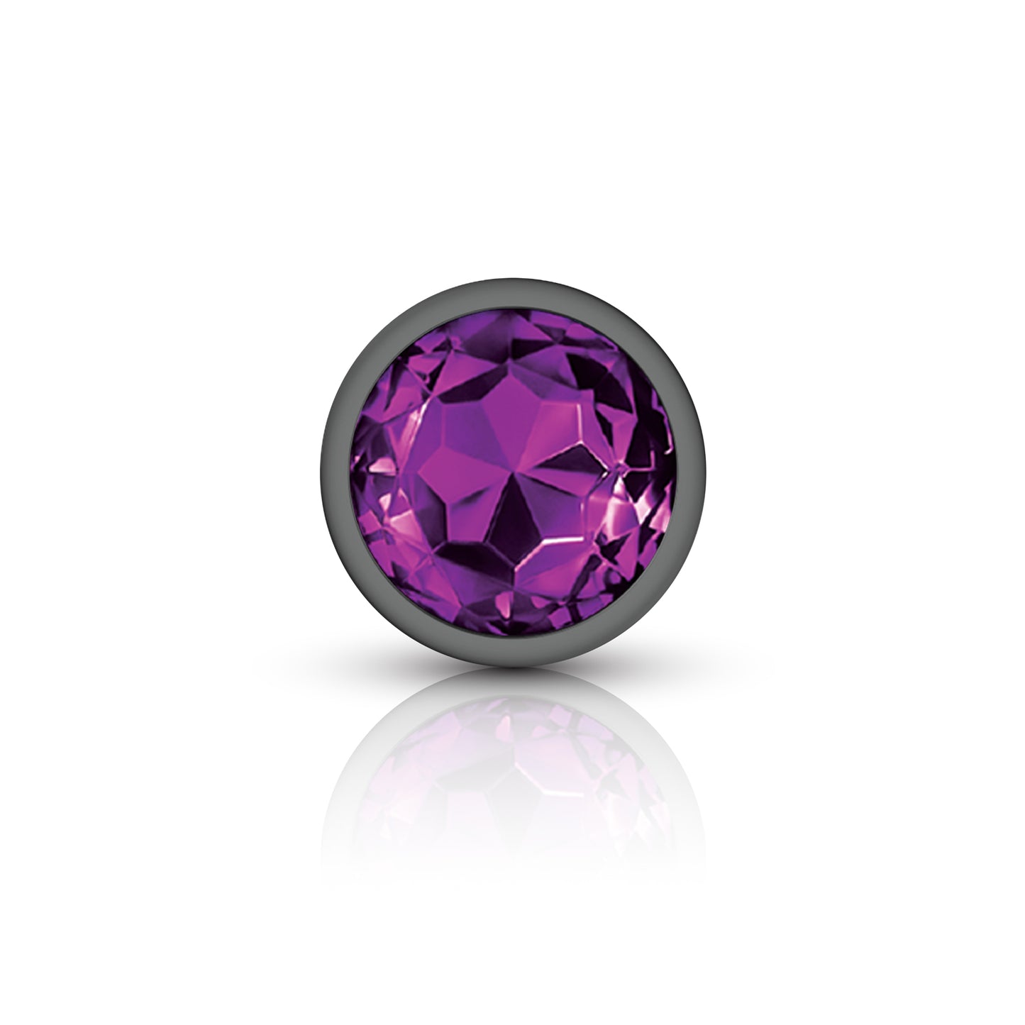 Purple Round Gem Anal Trainer Kit – Gunmetal – Tapered Anal Plugs
