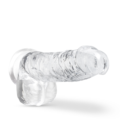 Blush Naturally Yours 6 Inch Crystalline Dildo - Clear - Life-like Design with Suction Cup Base