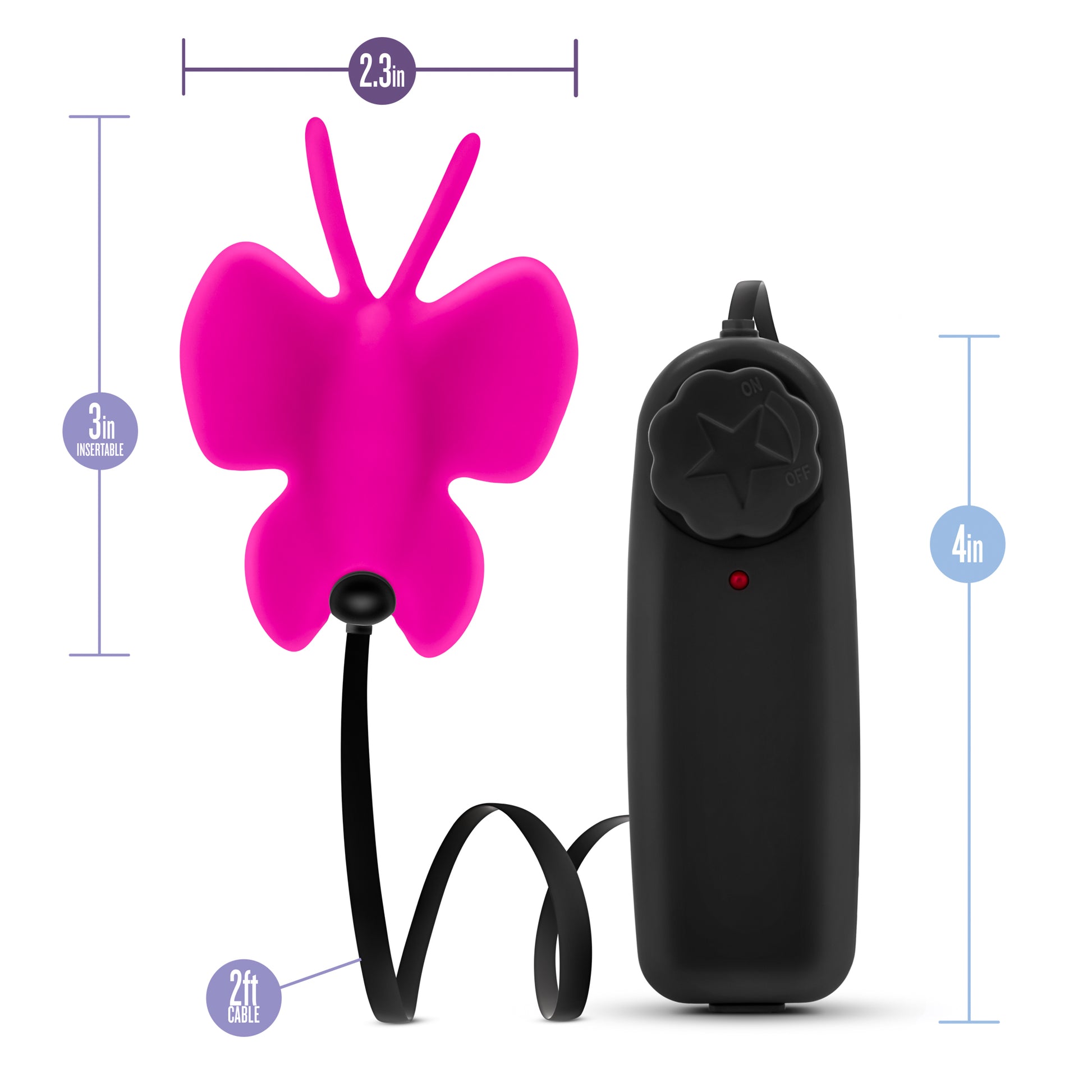 Blush Luxe Butterfly Teaser – Vibrating Toy with Multi-Speed Functionality – Fuschia