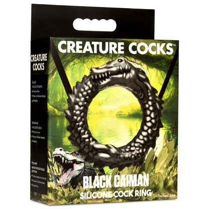 Black Caiman Silicone Cock Ring – Phthalate Free – Black