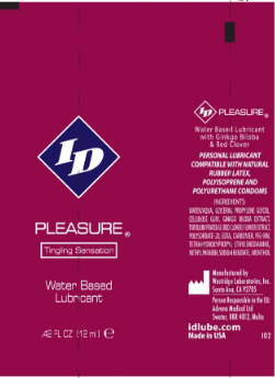 ID Pleasure 12ml Tubes - Water-Based Lubricant with Stimulation - Case of 500