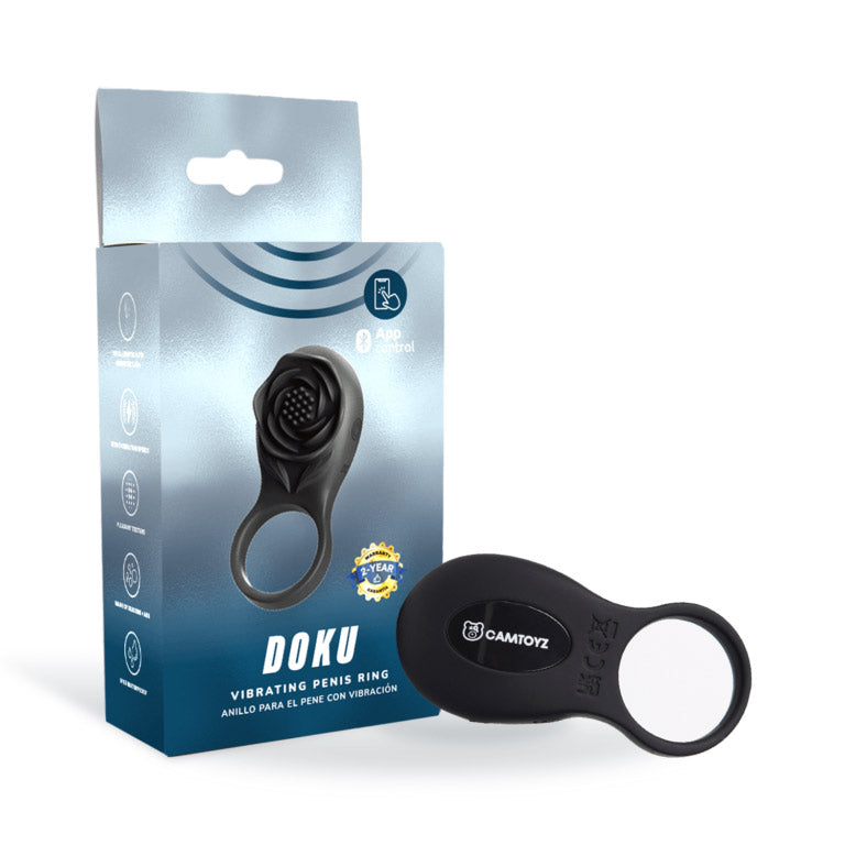 Camtoyz Doku Vibrating Ring for Penis Enhancement – Black