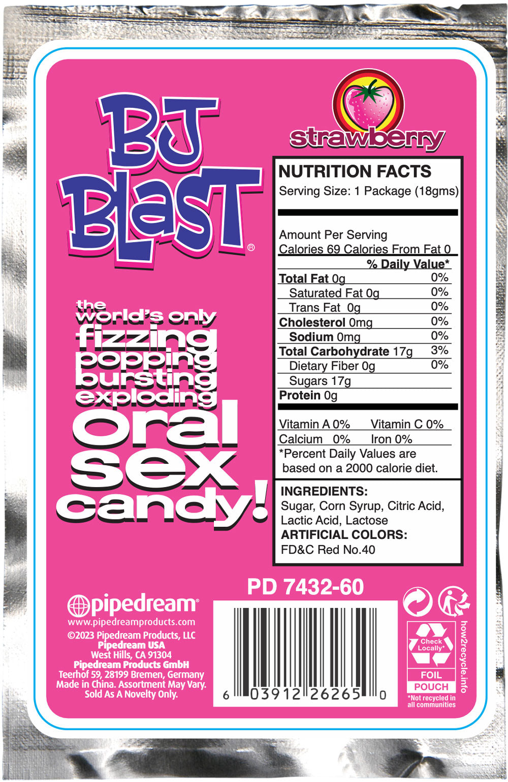 Pipedream Bj Blast Oral Sex Candy Display - 36 Pieces, Multi Color