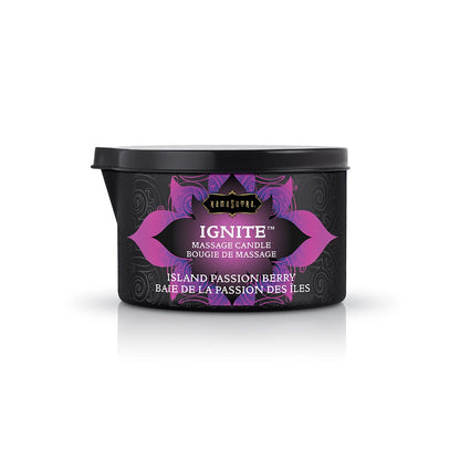 Kama Sutra Ignite Massage Candle - Island Passion Berry - 6 Oz - Pink