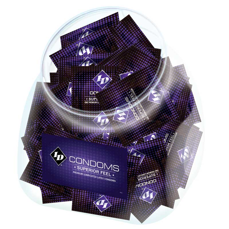 ID Superior Feel Latex Condoms Jar – 144 Count – Clear