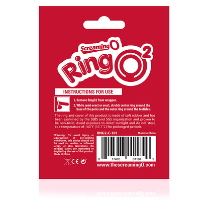 Screaming O RingO 2 Double Erection Ring with Testicle Support - Clear