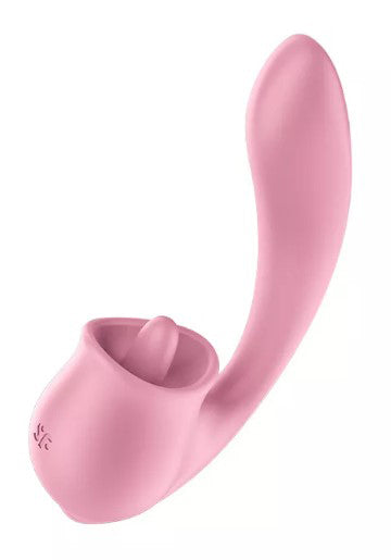Satisfyer Tongue Genius – Dual-Function Vibrator with 8 Modes – Pink